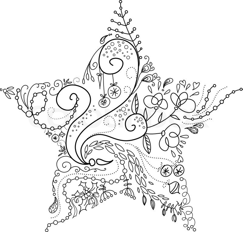 Christmas Star Drawing at GetDrawings | Free download