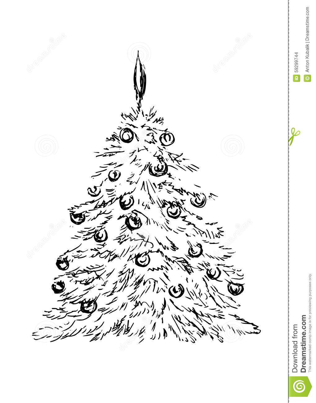 Christmas Tree Drawing Realistic at GetDrawings | Free download