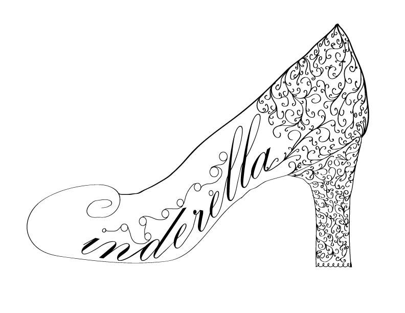 Cinderella Glass Slipper Drawing at GetDrawings | Free download