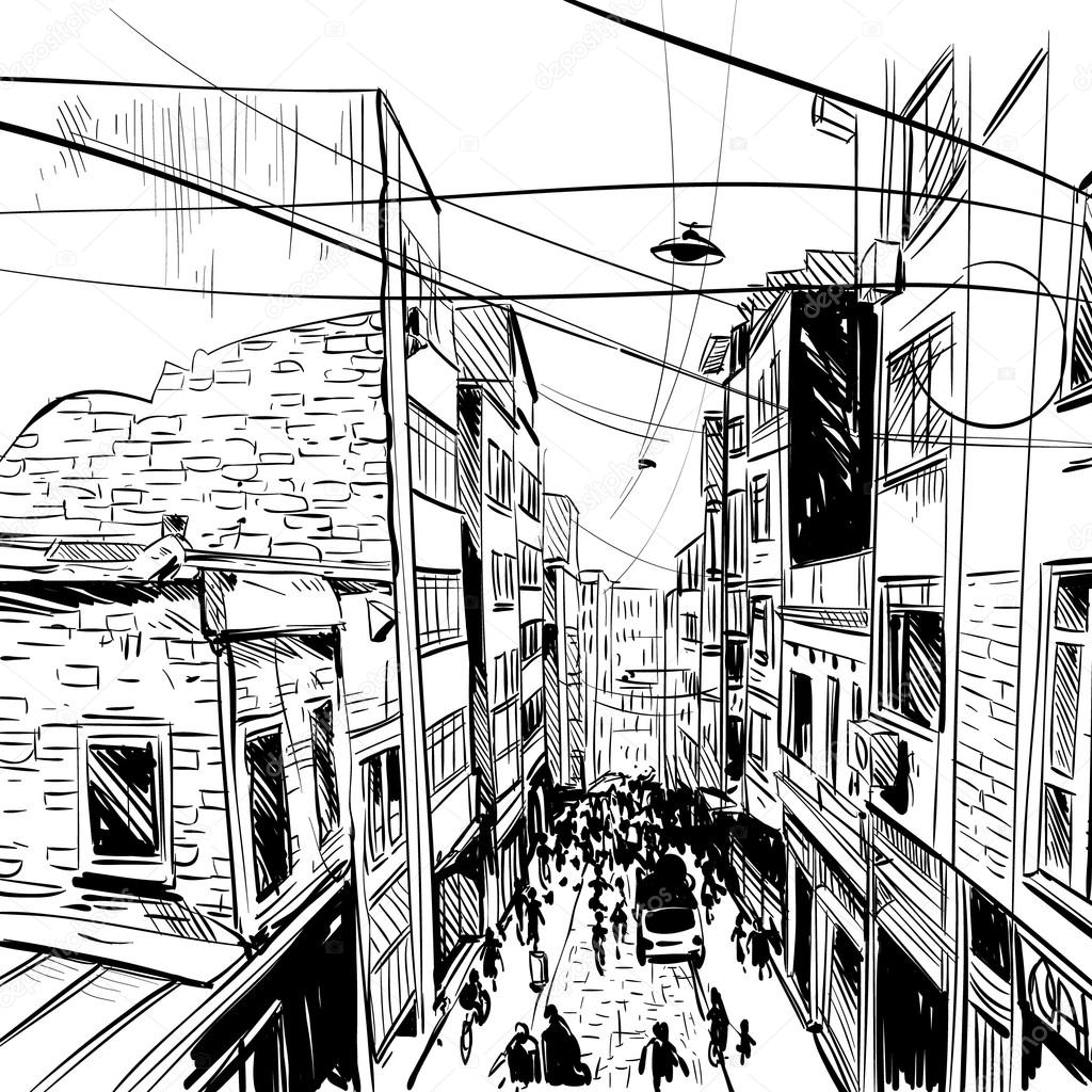 City Streets Drawing