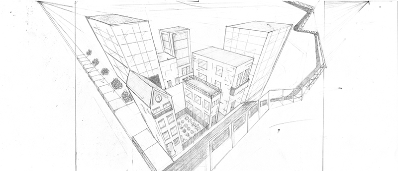 Cityscape Perspective Drawing At GetDrawings | Free Download