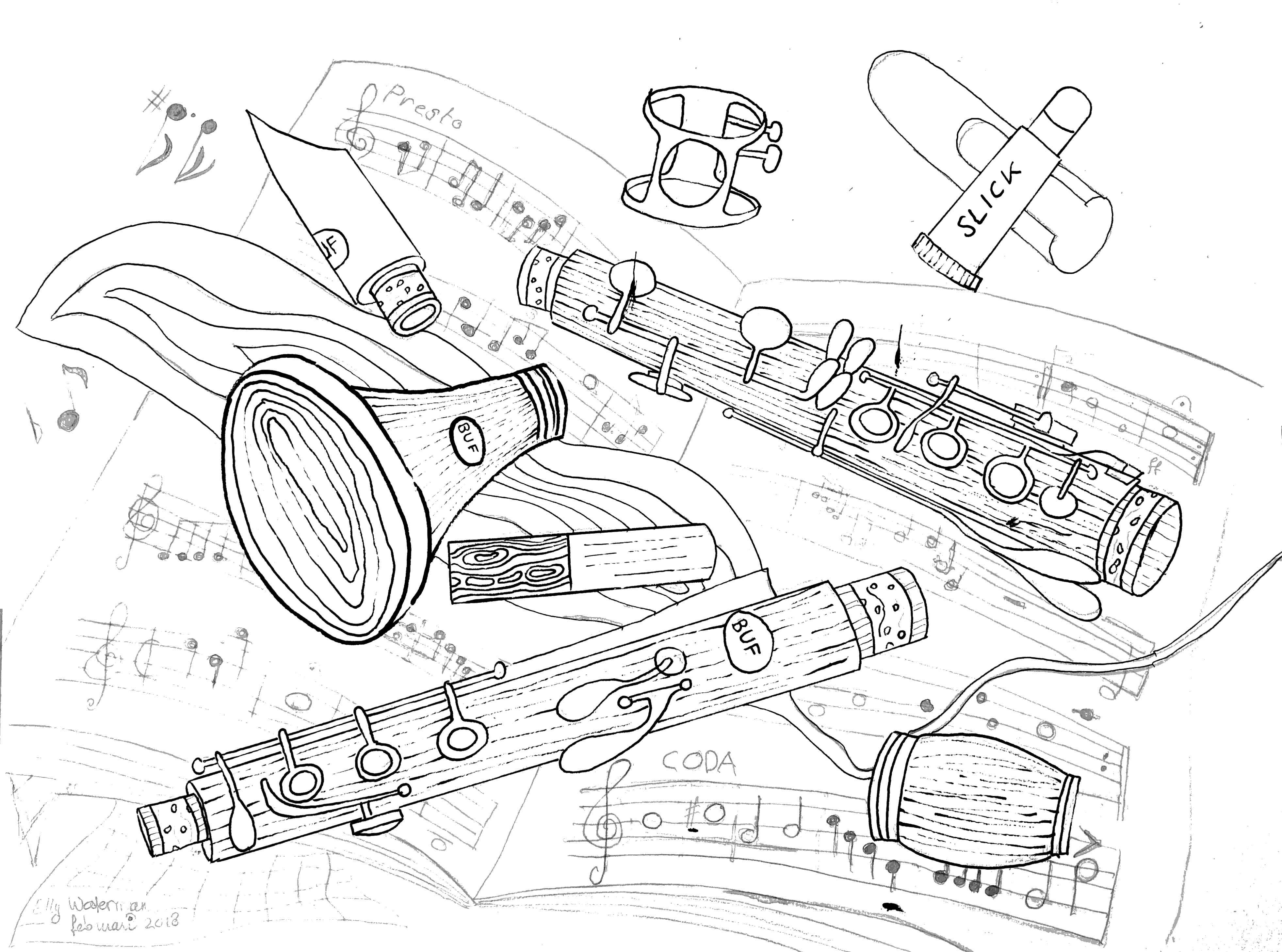 Clarinet Drawing At GetDrawings Free Download