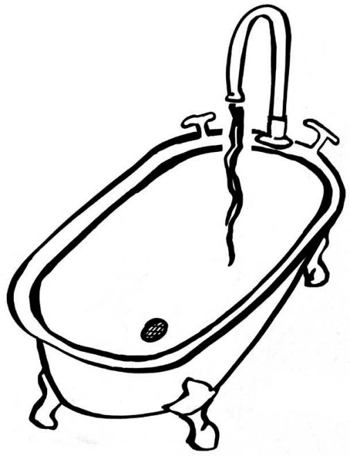 Tub Drawing Bathtub Clawfoot Plain Getdrawings Sketch Coloring Page.