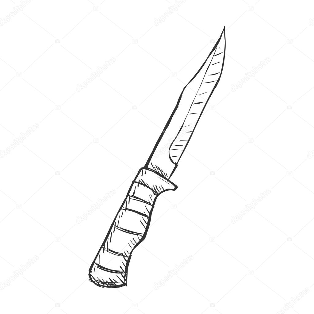 Sketch Knife Blood Drawing - chopper butcher knife with blood for