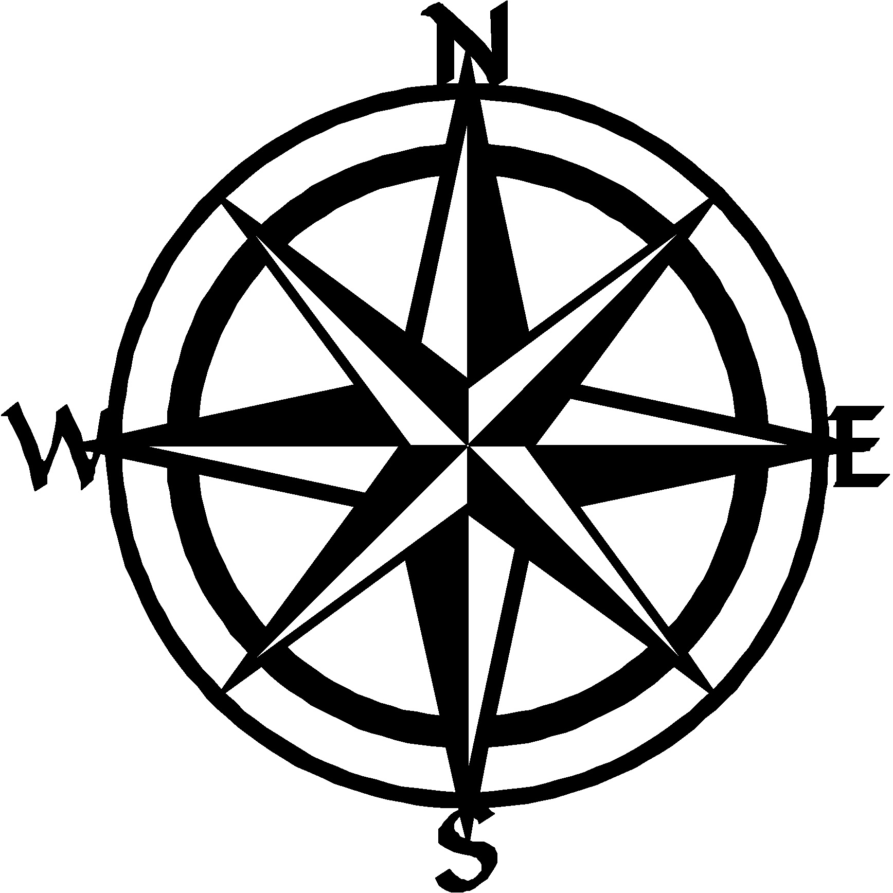 Compass Line Drawing