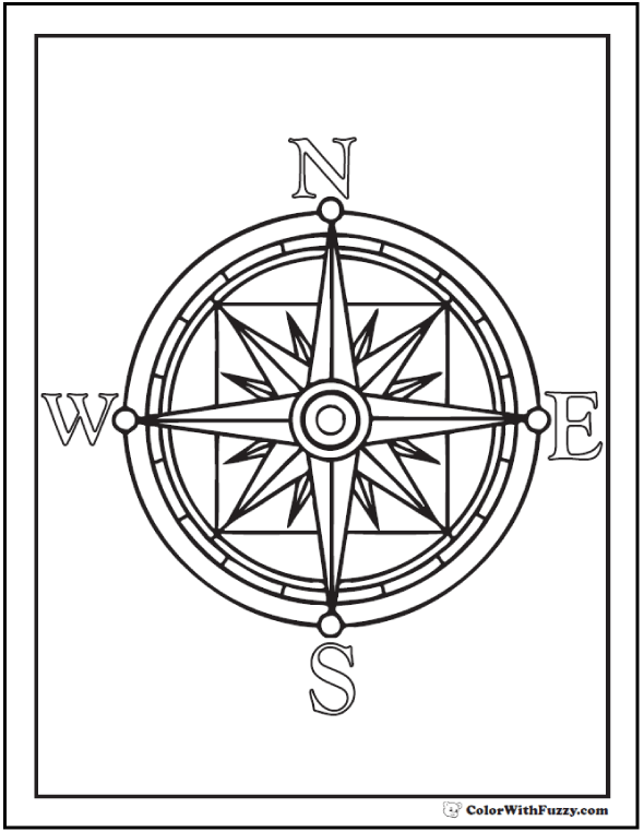 Compass Rose Drawing At GetDrawings Free Download
