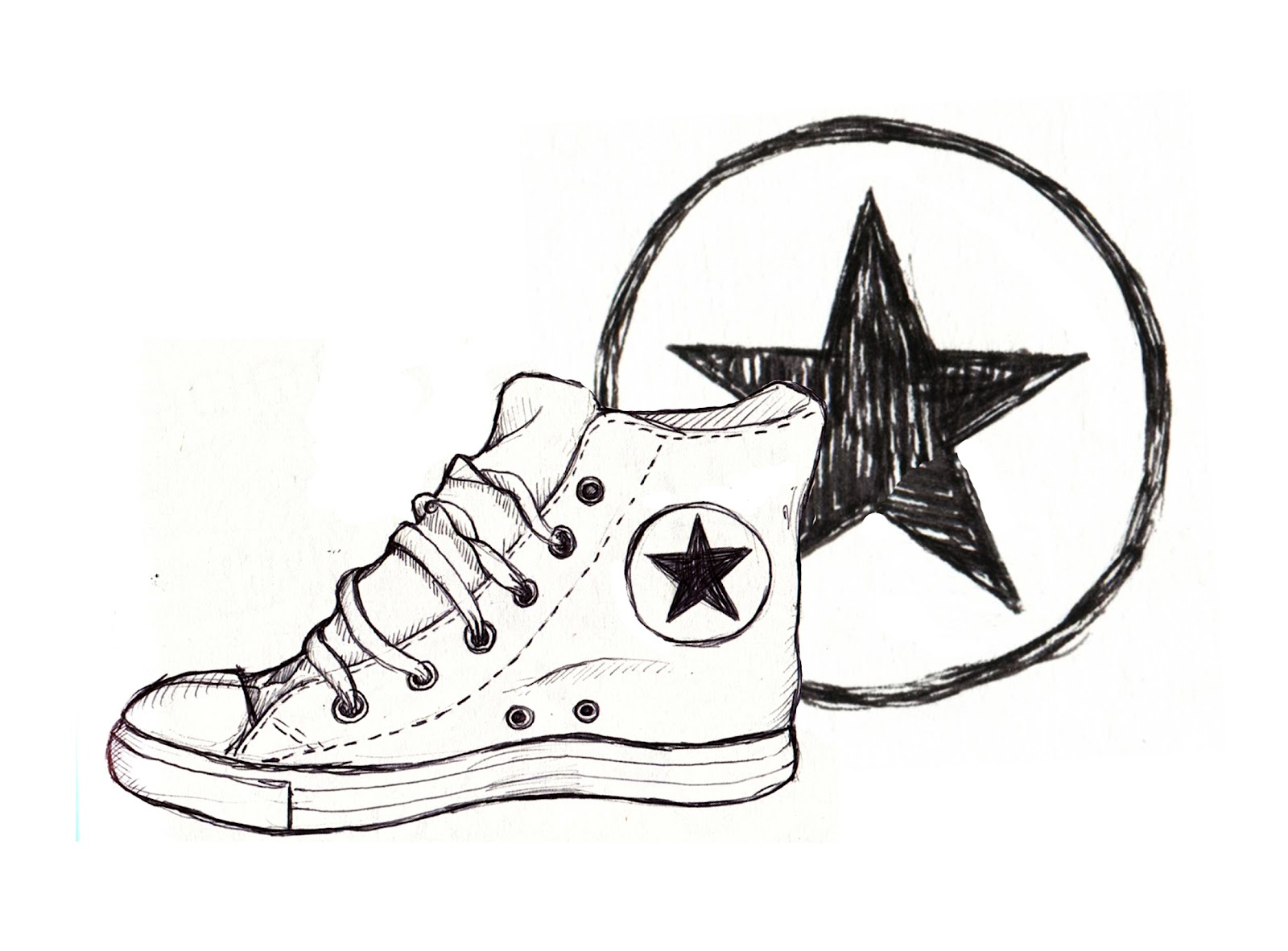 Эскиз тату Converse