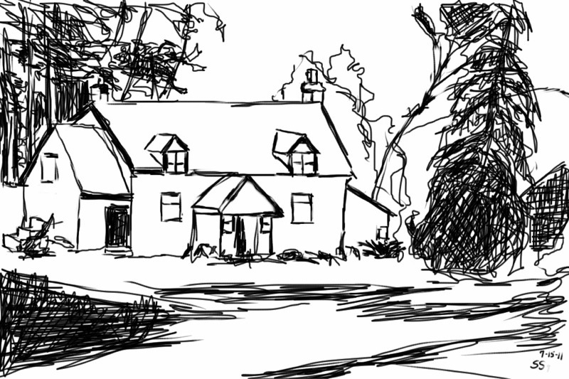 Cottage Drawing at GetDrawings | Free download