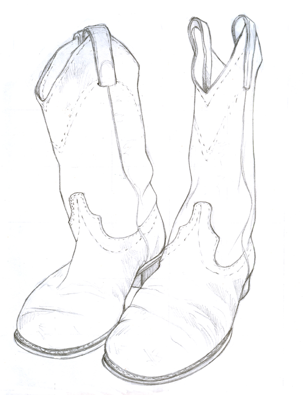 Cowboy Boot Line Drawing at GetDrawings Free download