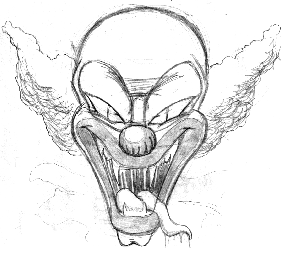 Creepy Clown Drawing at GetDrawings Free download