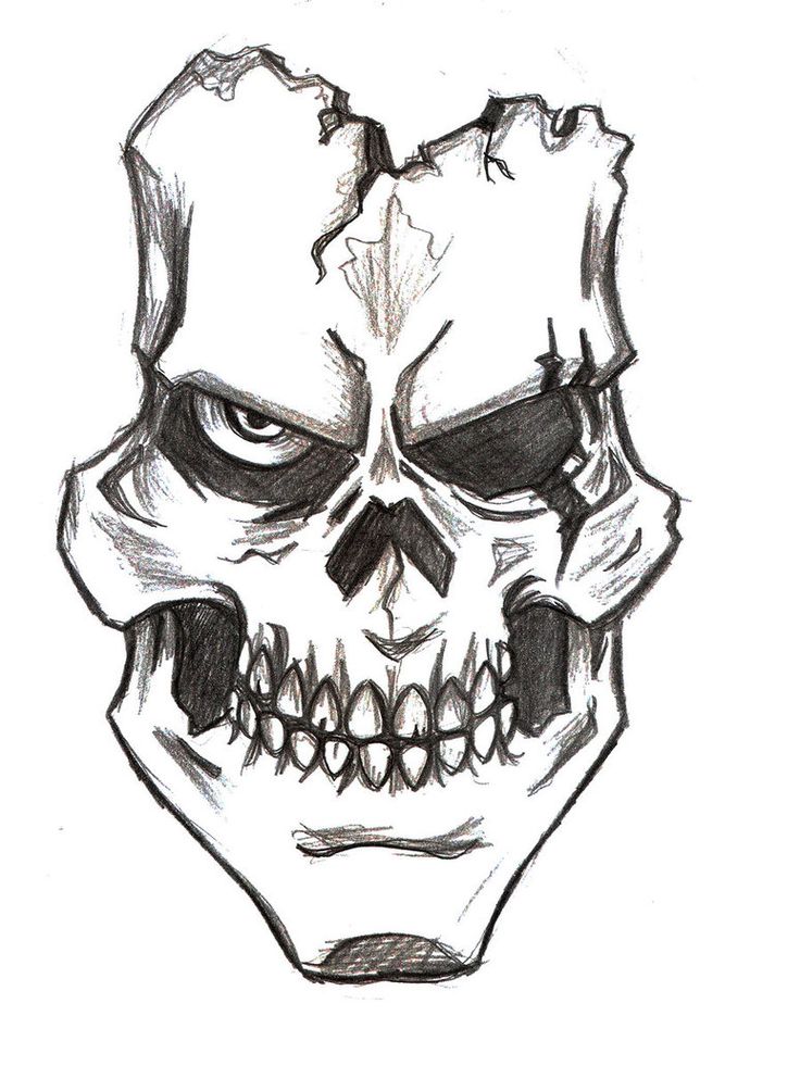 Creepy Skull Drawing at GetDrawings Free download