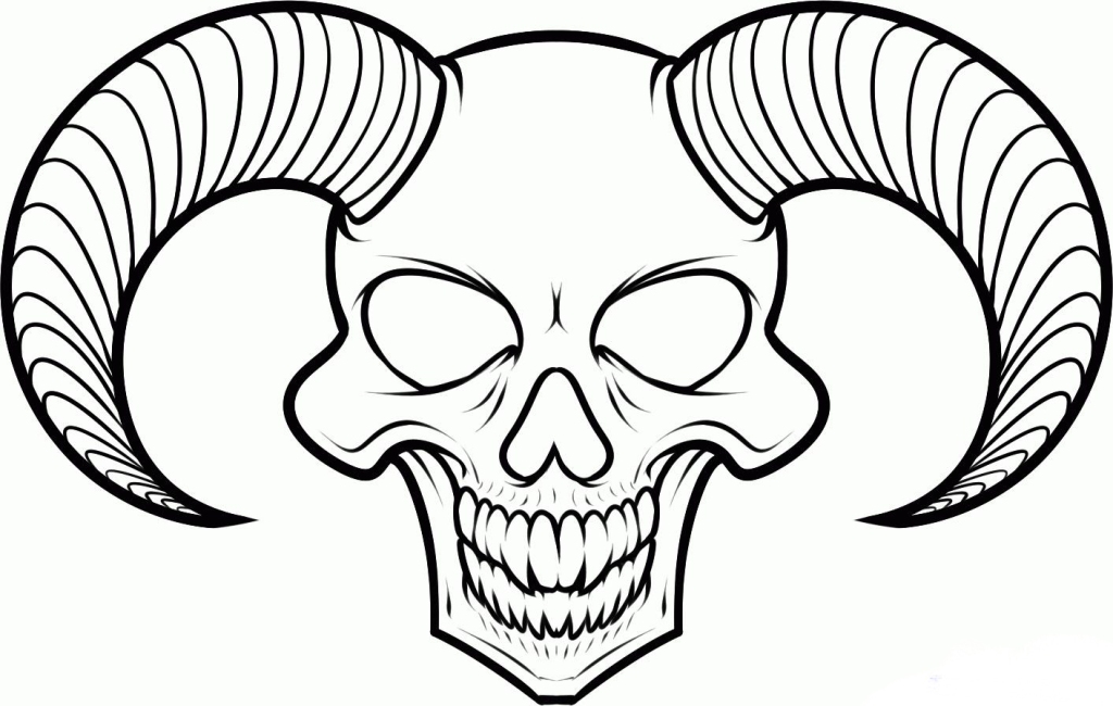 demon skull sketch