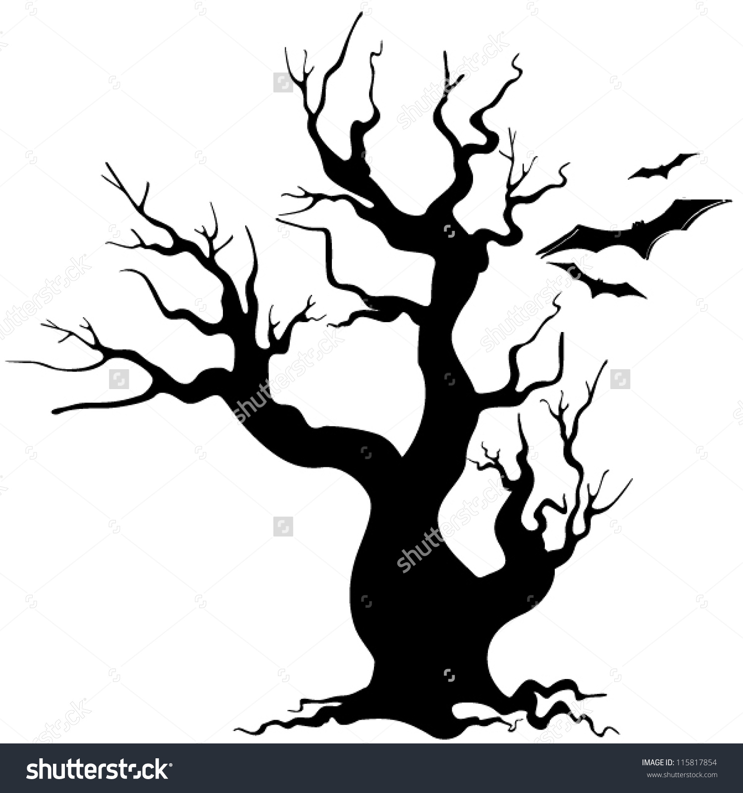 Крпявое дерево силуэт вектор