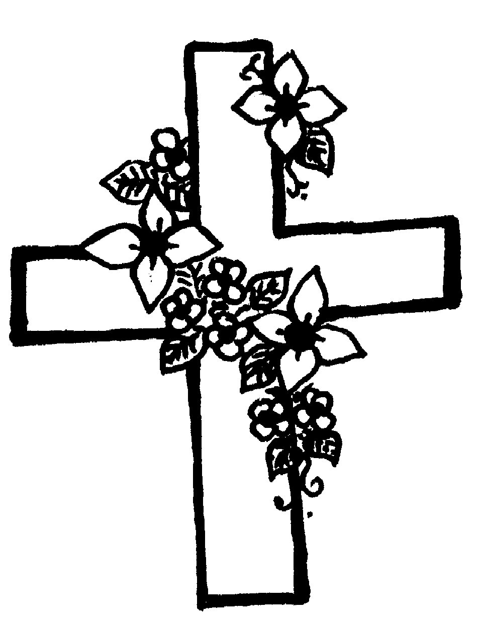 Cross Drawing With Flowers / Crosses With Flowers Drawing At