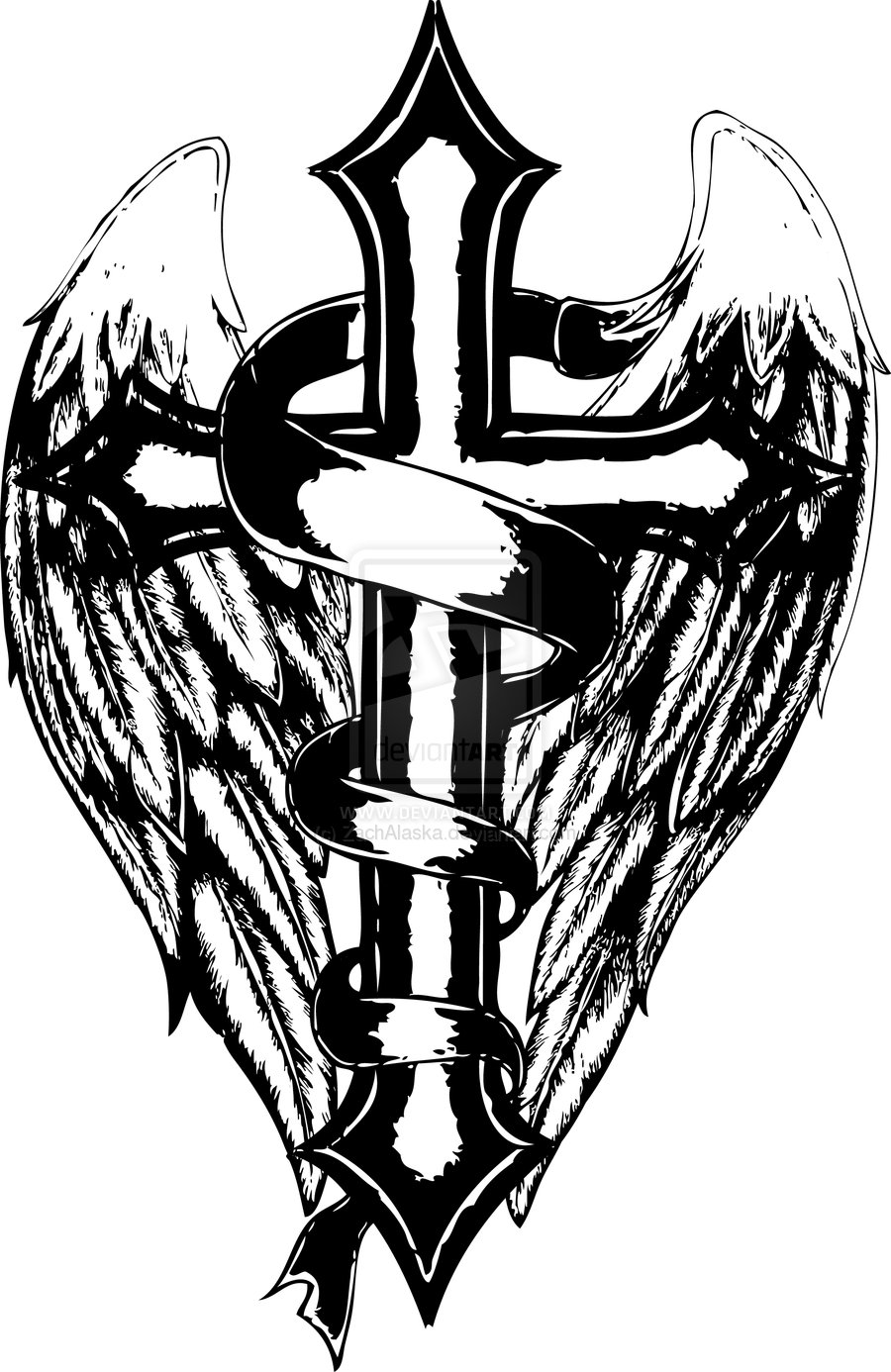 Cross With Ribbon Drawing at GetDrawings Free download