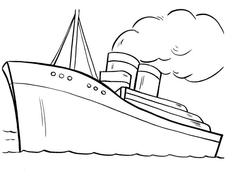 Simple Cruise Ship Sketch Drawing for Adult