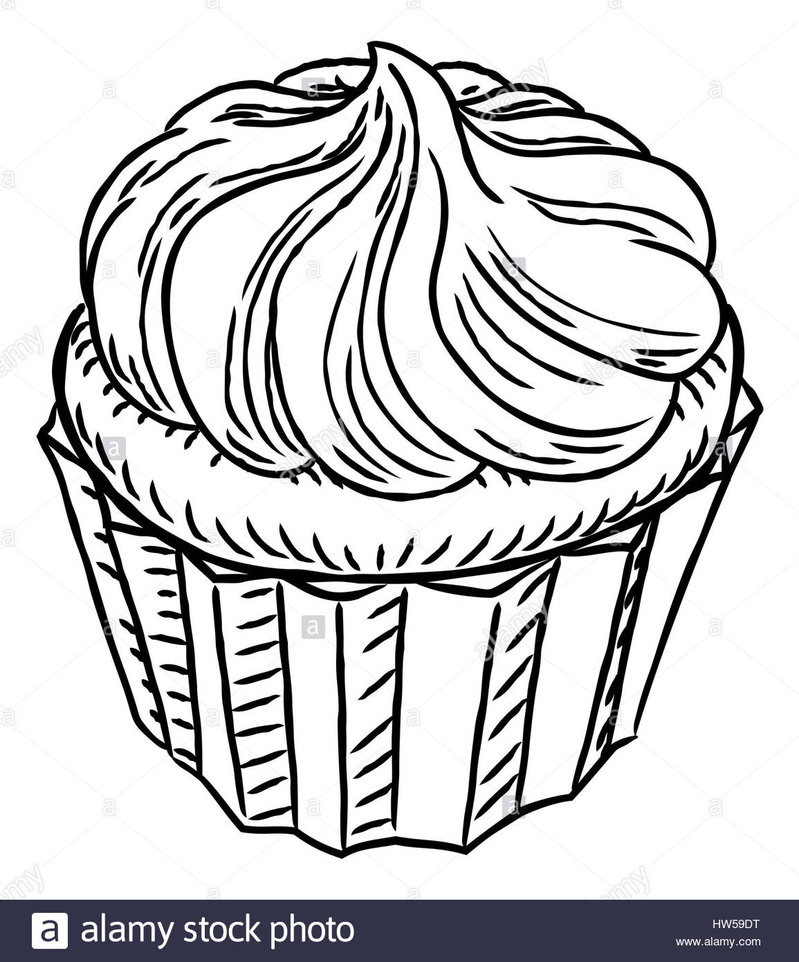 Simple Cupcake Drawing at GetDrawings Free download