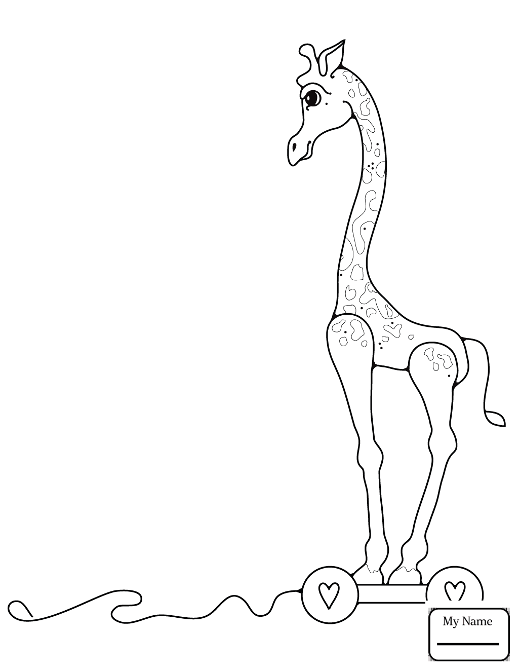 Раскраска Жираф на автомобиле для для детей