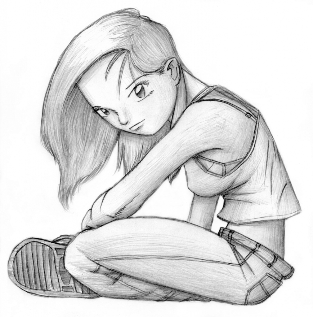 Cute Girl Drawing at GetDrawings | Free download