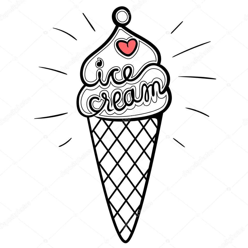 Creative Ice Cream Cone Drawing Sketch with Pencil