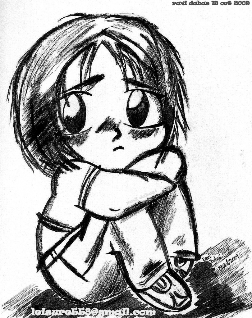 Cute Sad Emo Drawings. 