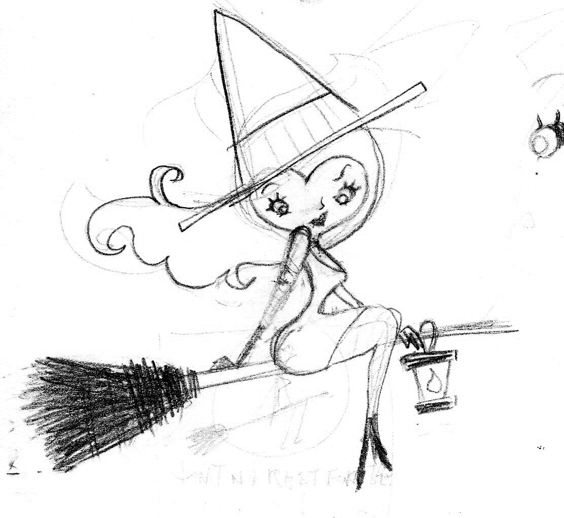 Cute Witch Drawing at GetDrawings | Free download