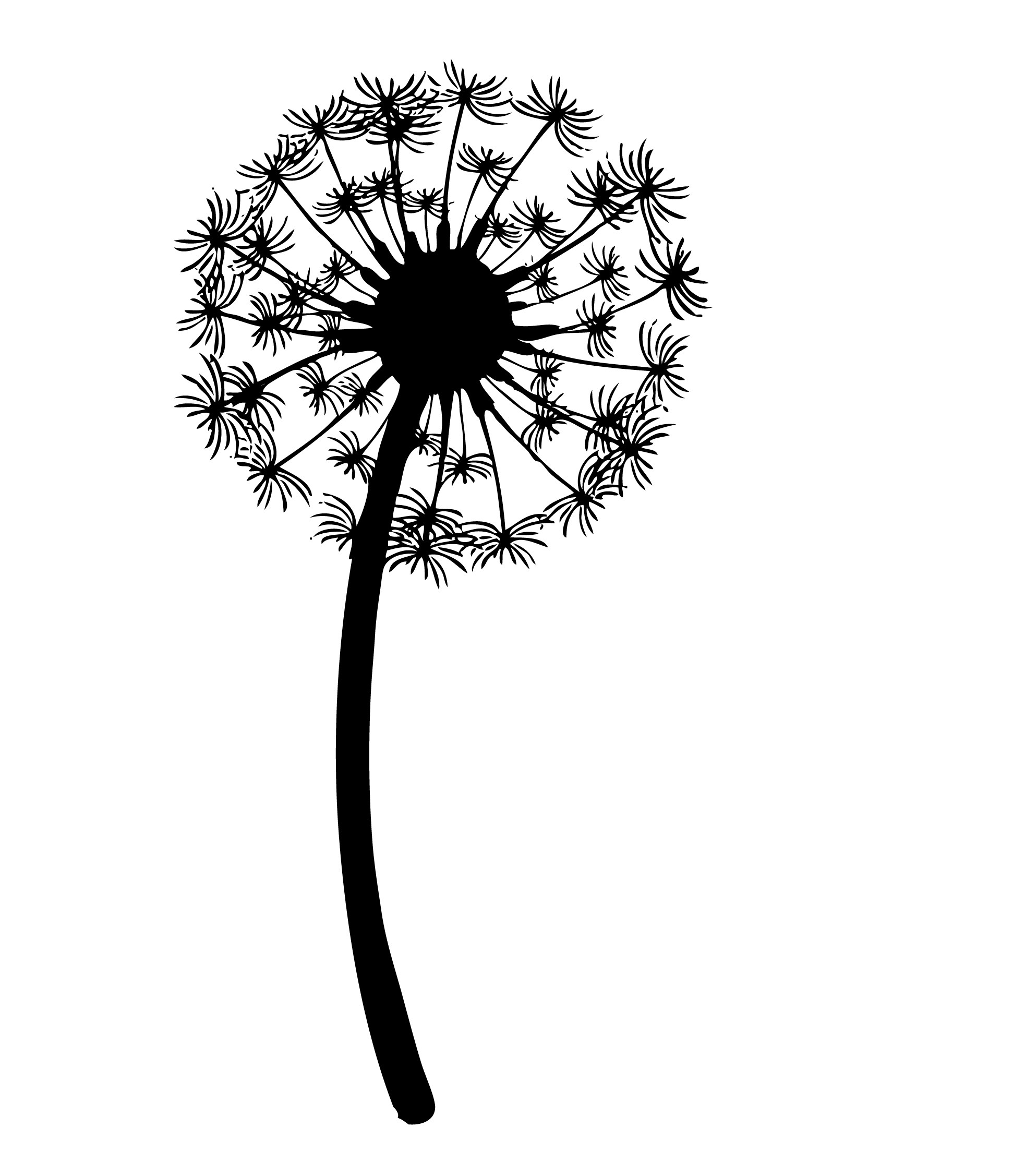 Top 102+ Images dandelion black and white clip art Updated