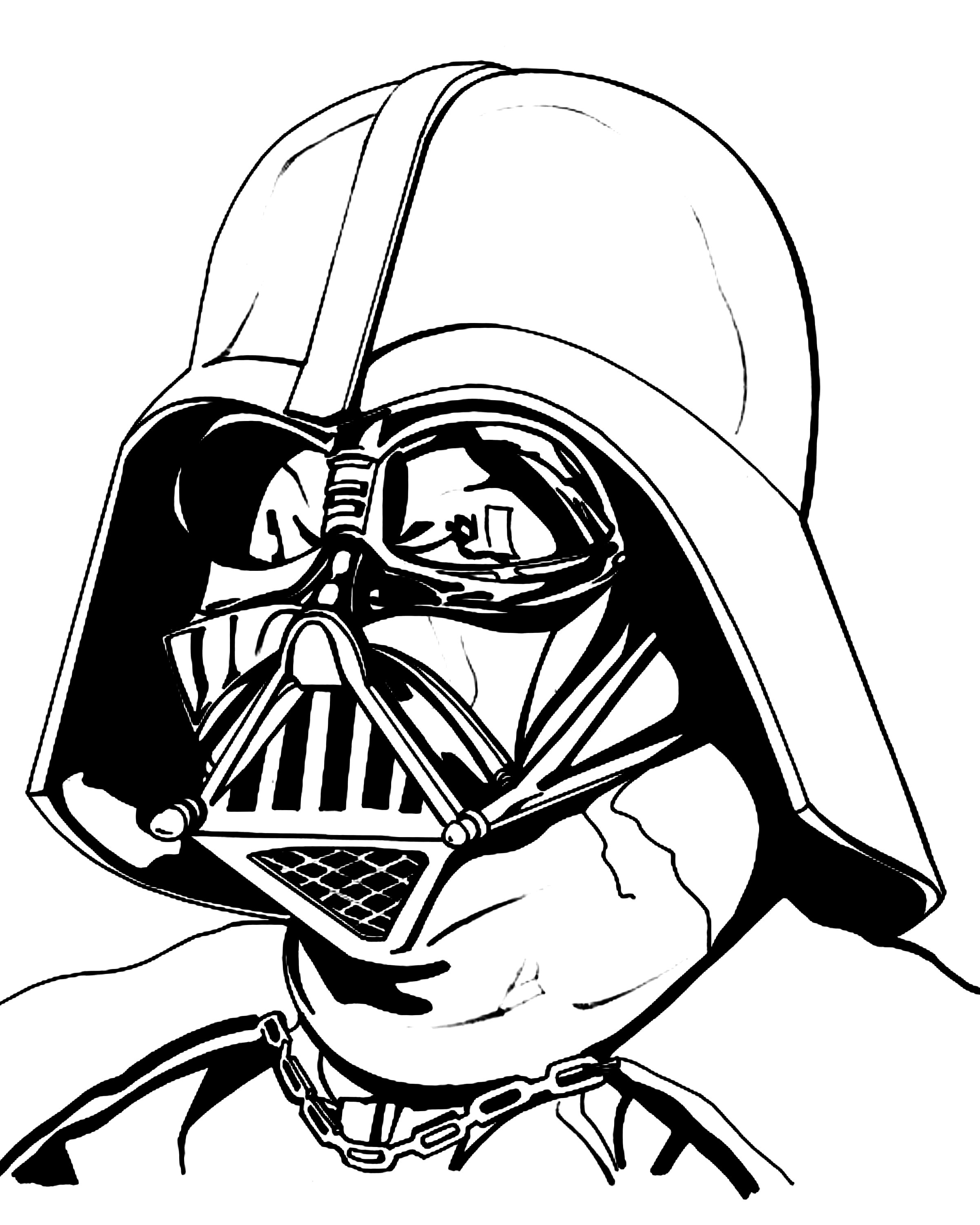 Star Wars Darth Vader Drawing Black And White Outline Sketch Vector