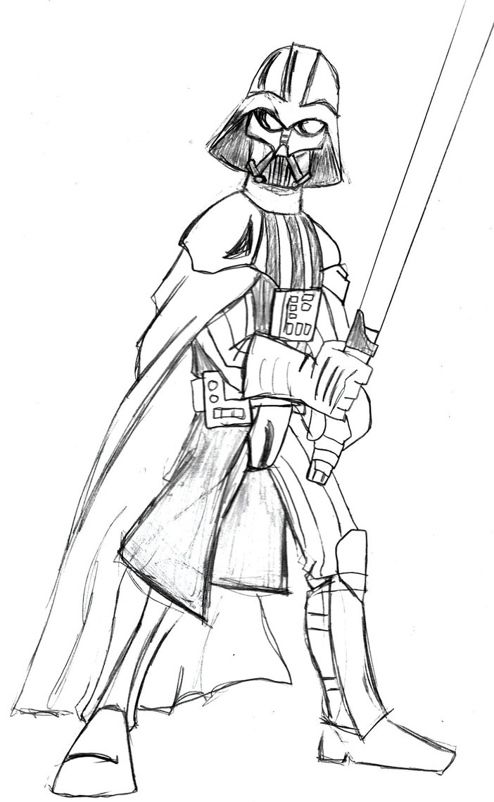 Darth Vader Line Drawing At Getdrawings 