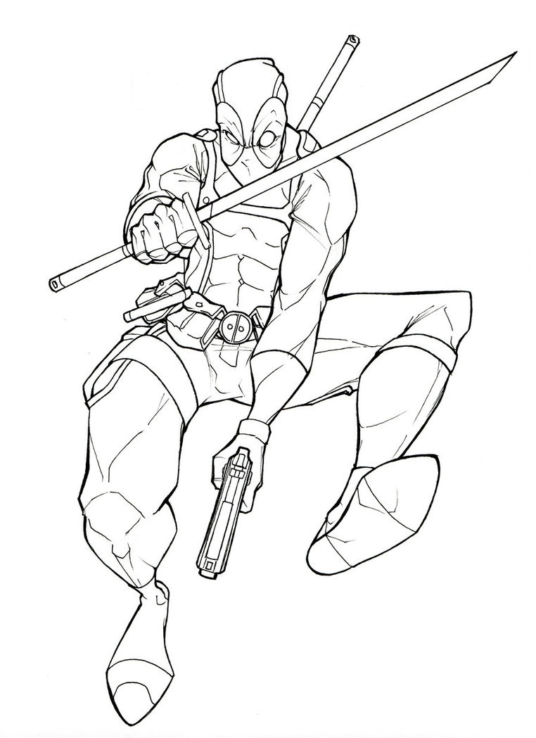 easy deadpool coloring pages