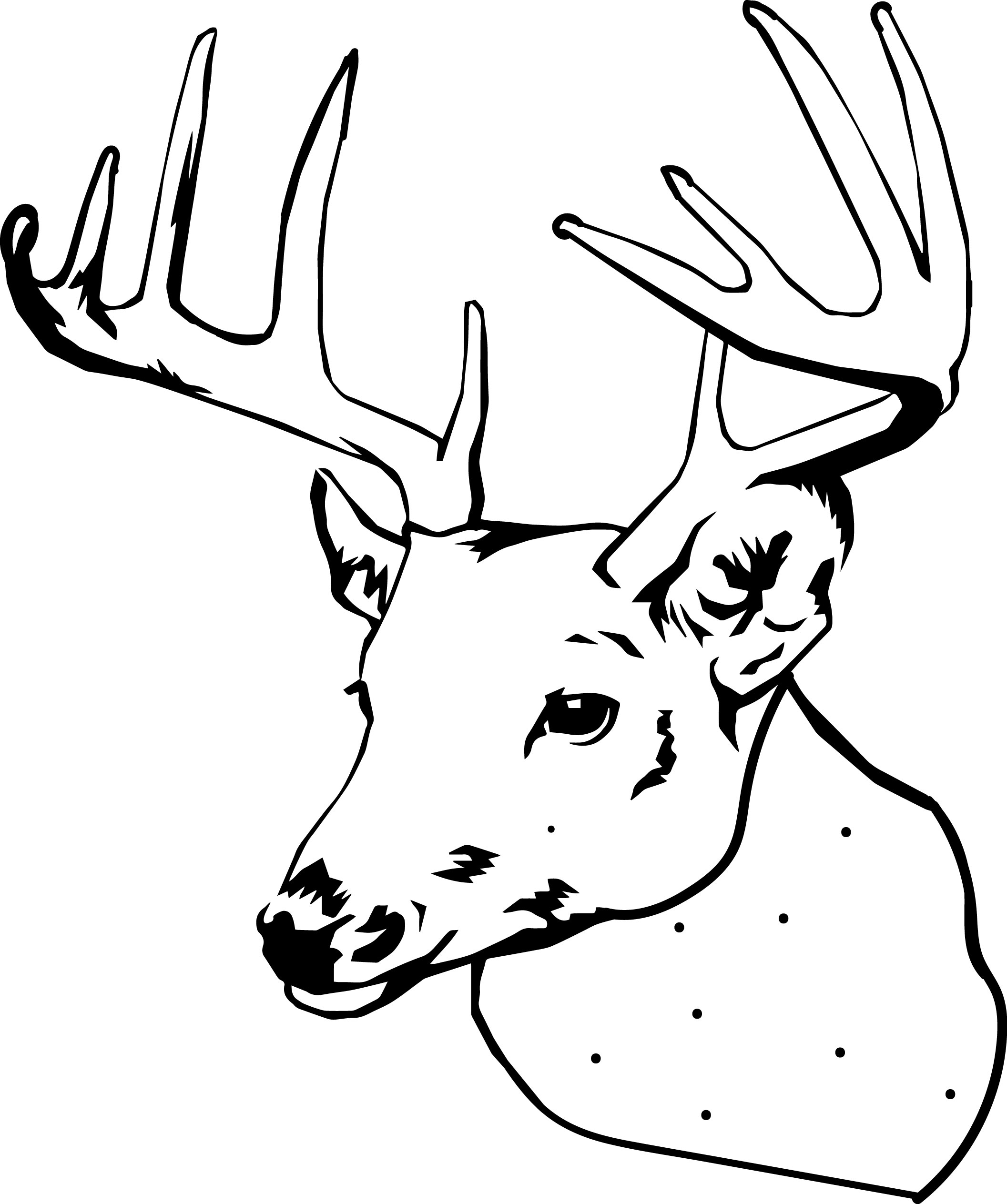 Printable Deer Head Outline Printable World Holiday