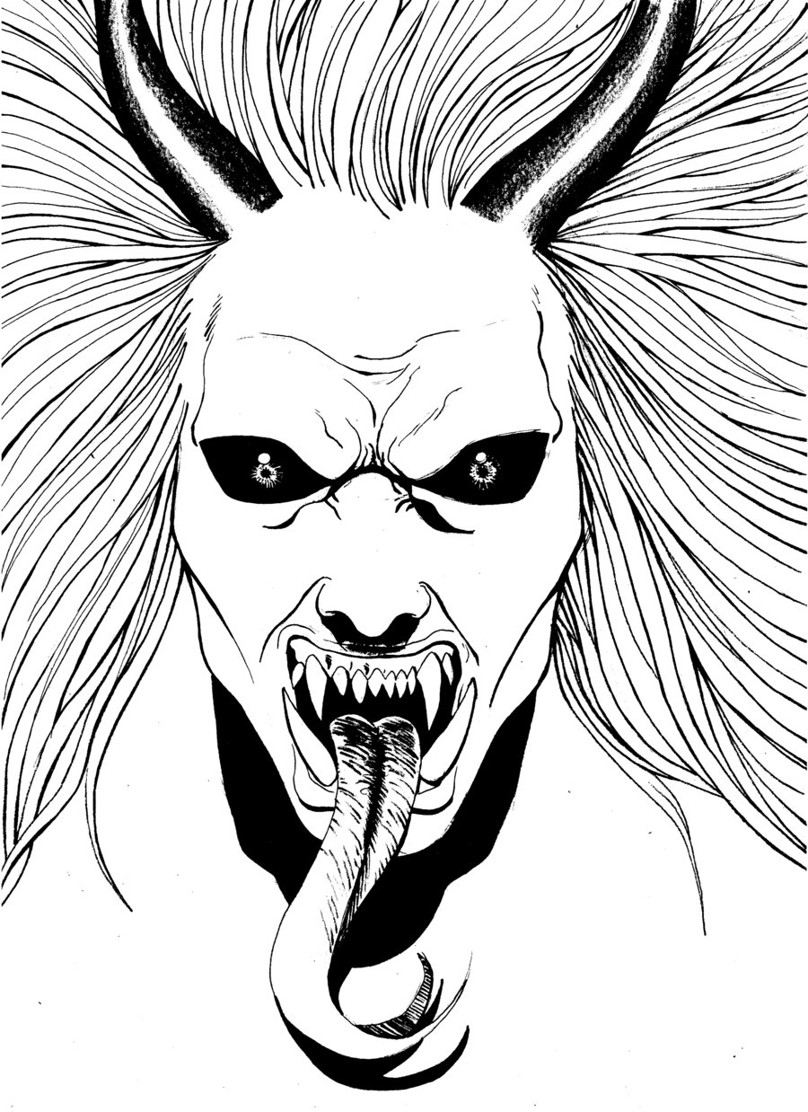 Demon Face Drawing at GetDrawings | Free download