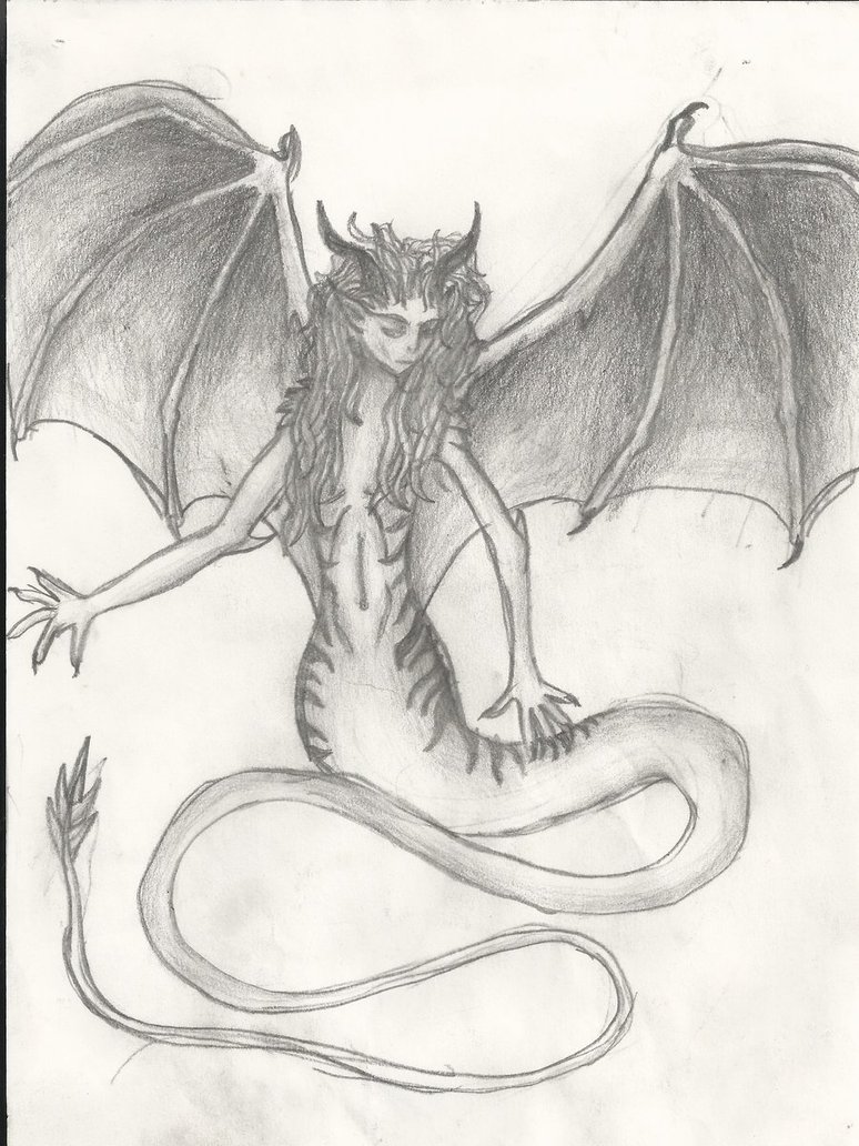 Дракон и человек рисунок карандашом