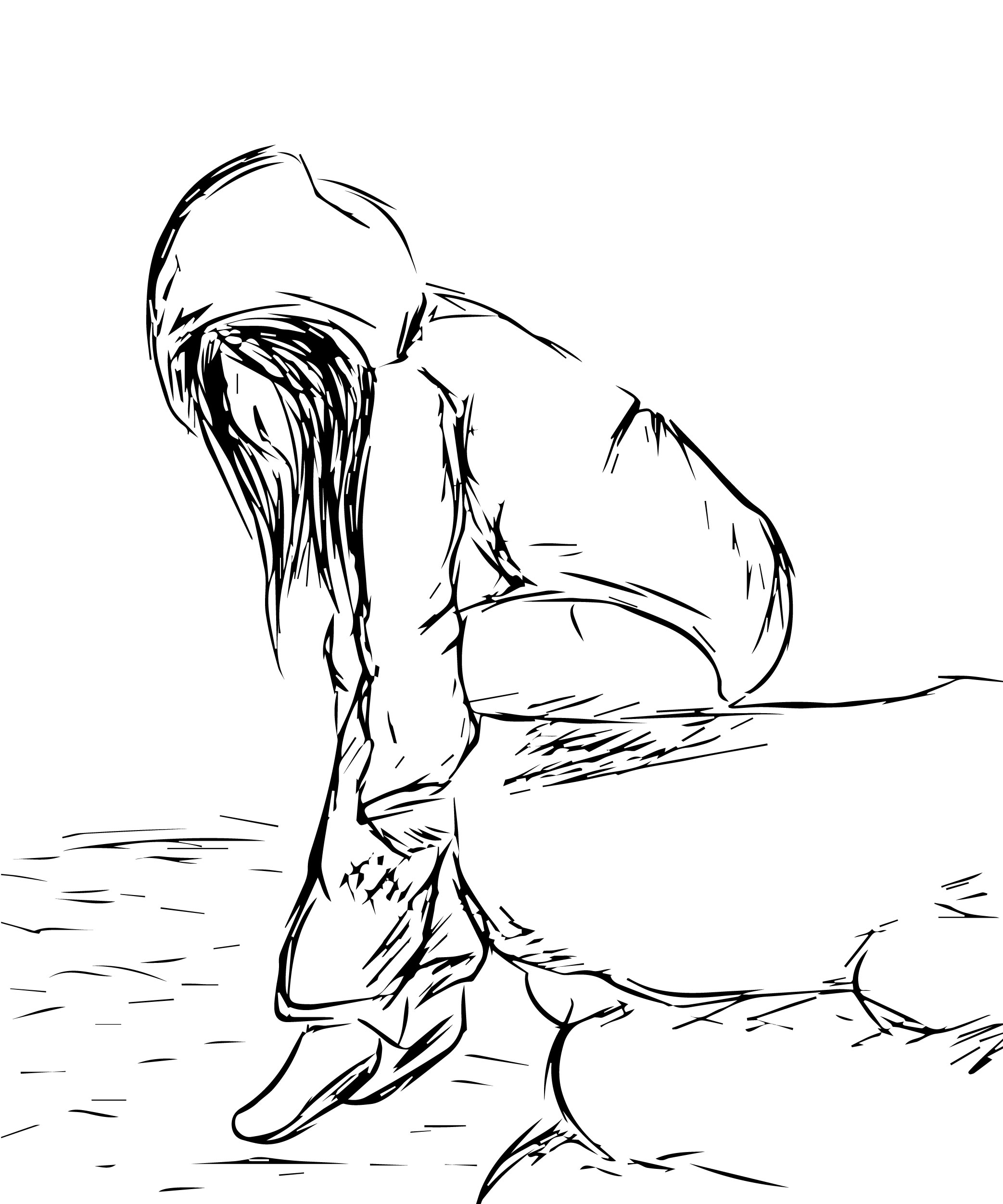 Depressed Girl Drawing at GetDrawings | Free download
