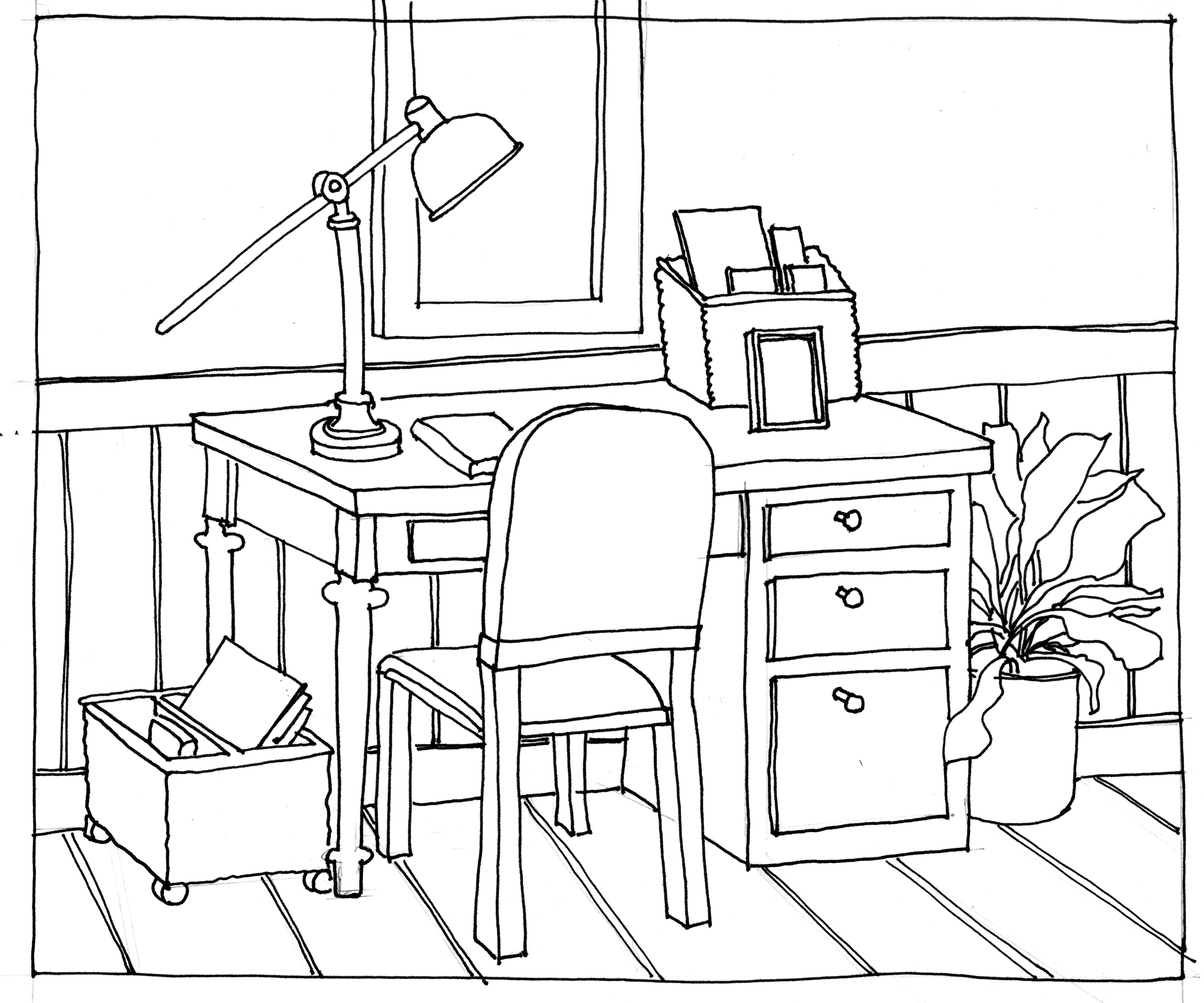 Desk Drawing At Getdrawings Free Download