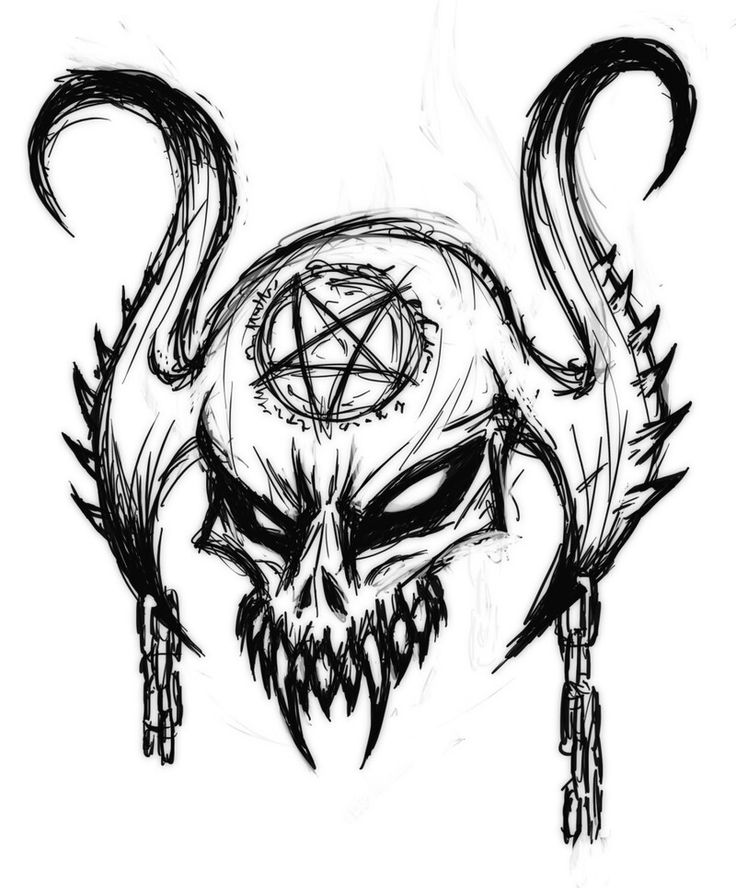 Devil Skull Drawing at GetDrawings | Free download