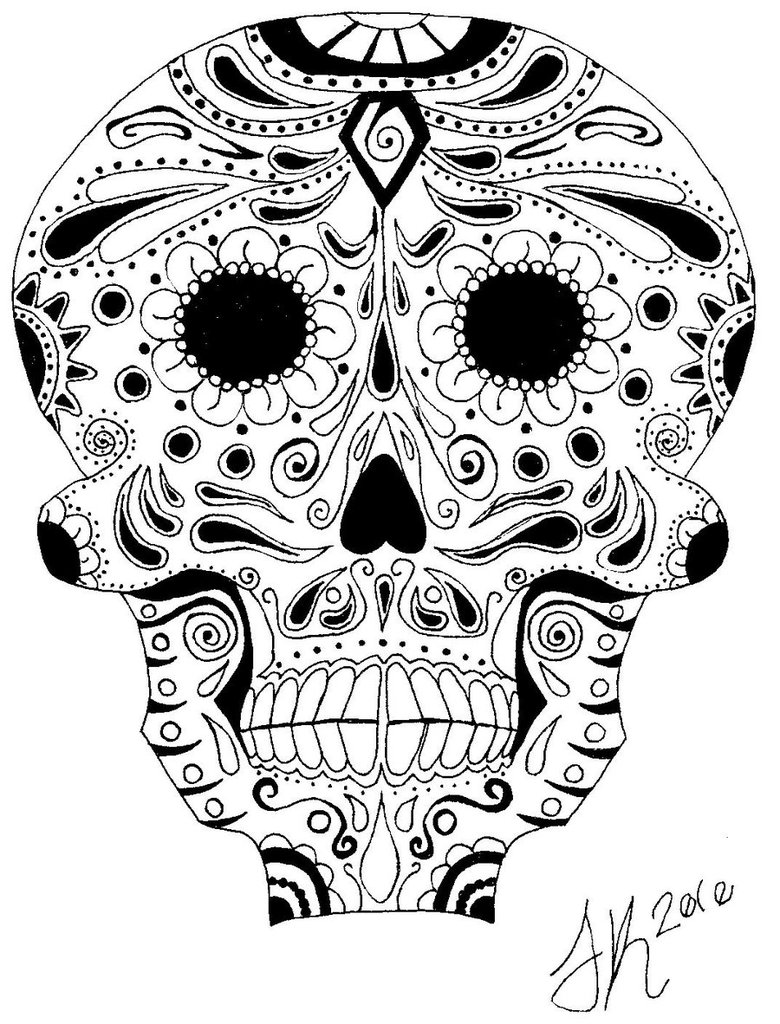Dia De Los Muertos Skull Drawing at GetDrawings Free download