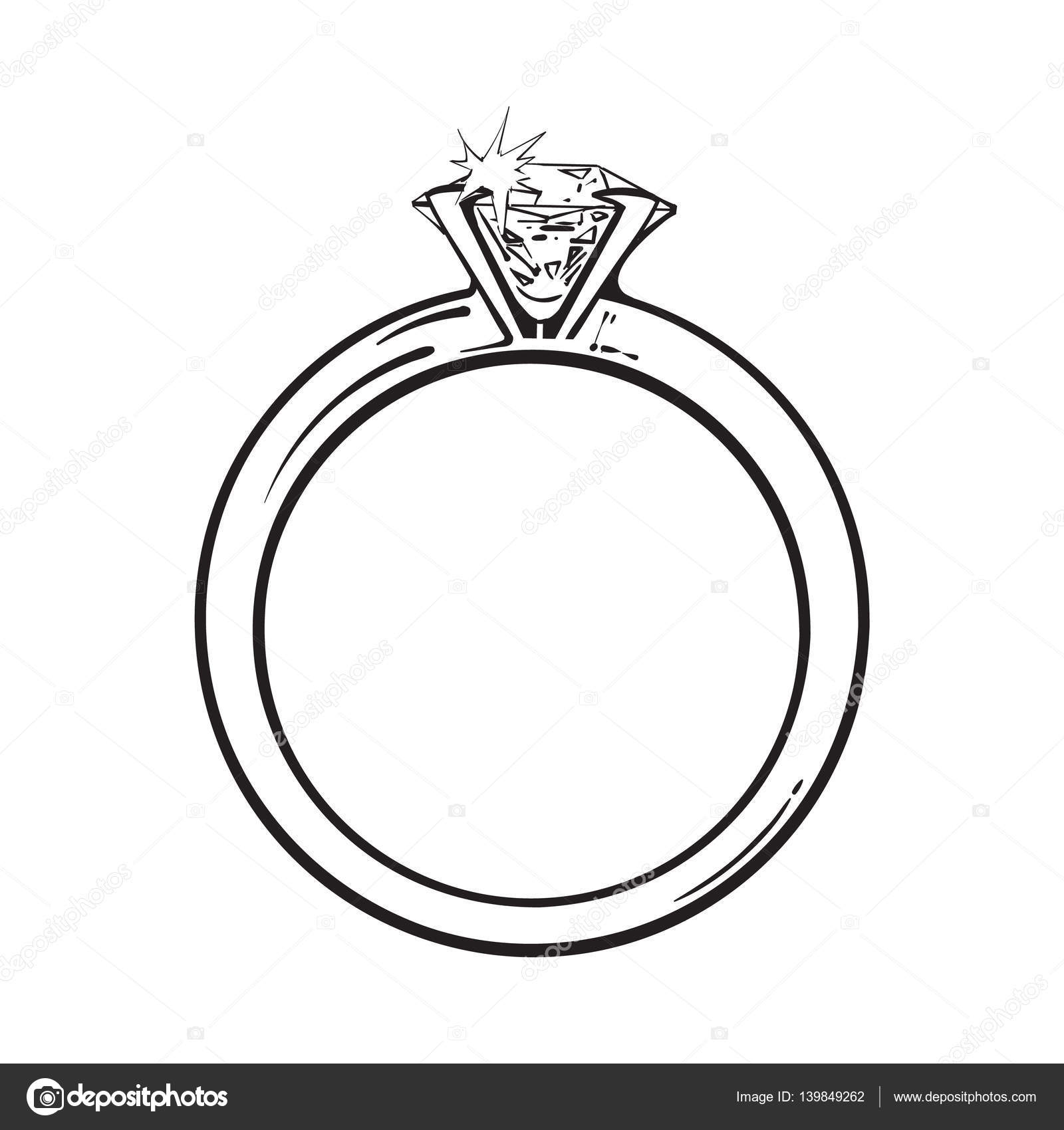 Кольцо помолвочное нарисованное