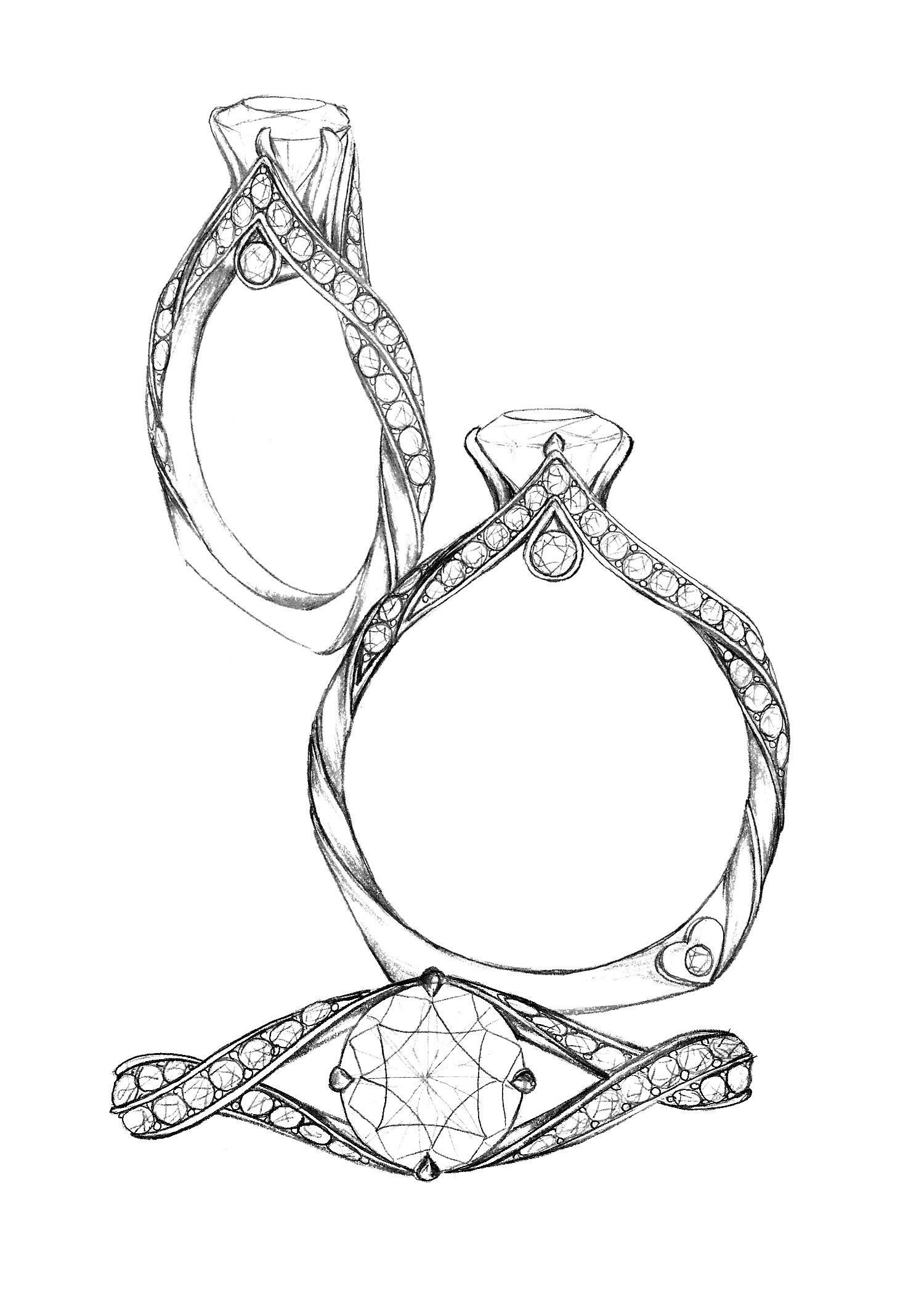 Diamond Ring Drawing at GetDrawings | Free download