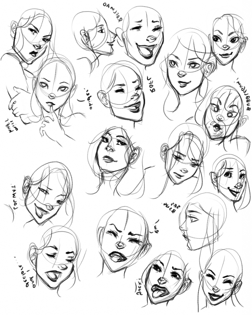 Face expressions drawings ladegve