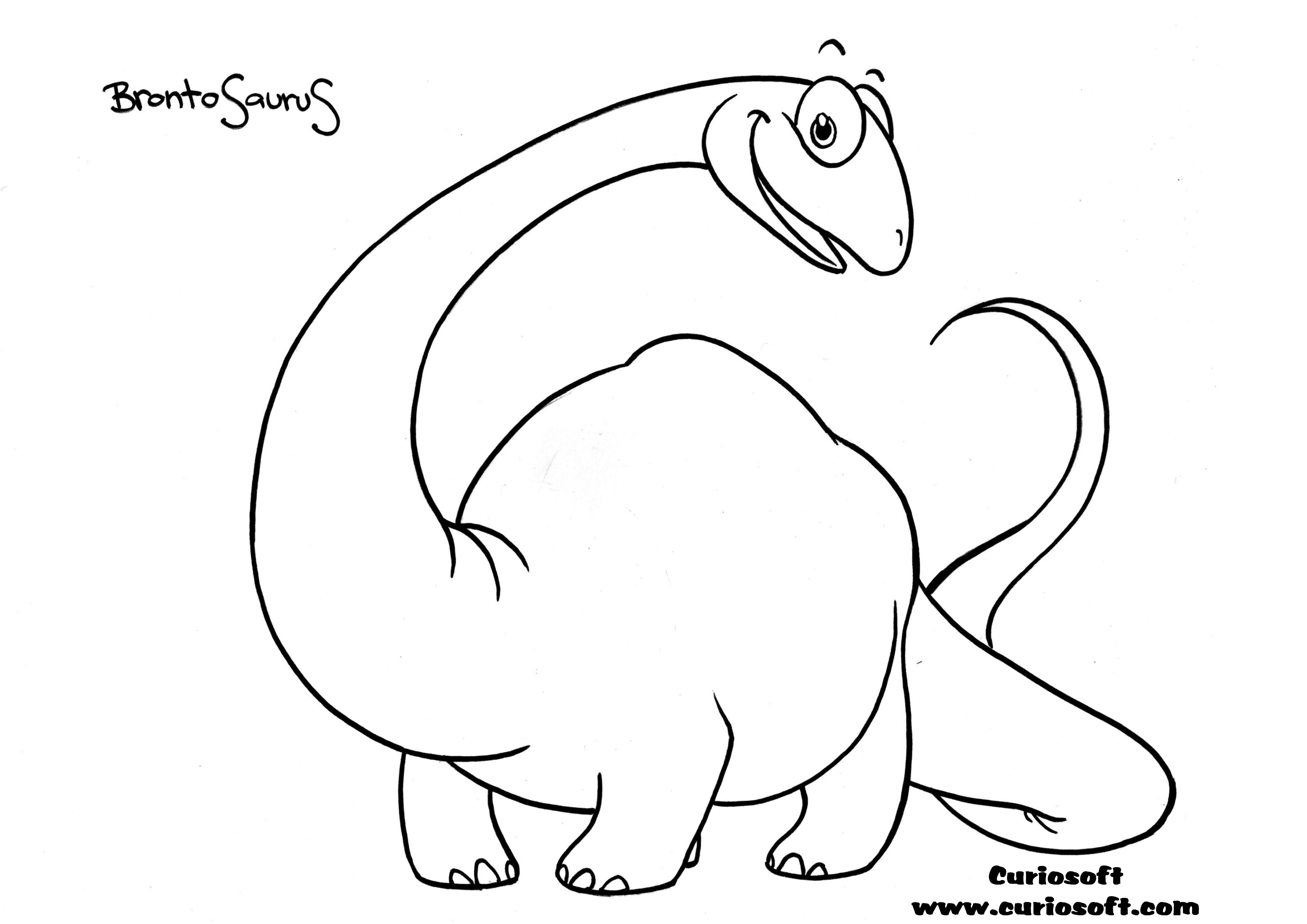 Бронтозавр рисунок карандашом