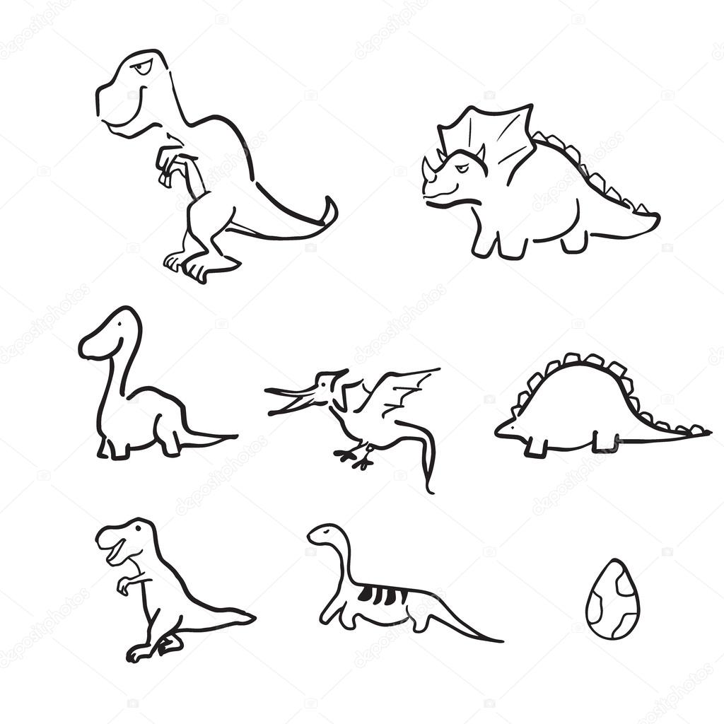 Dinosaur Line Drawing at GetDrawings | Free download