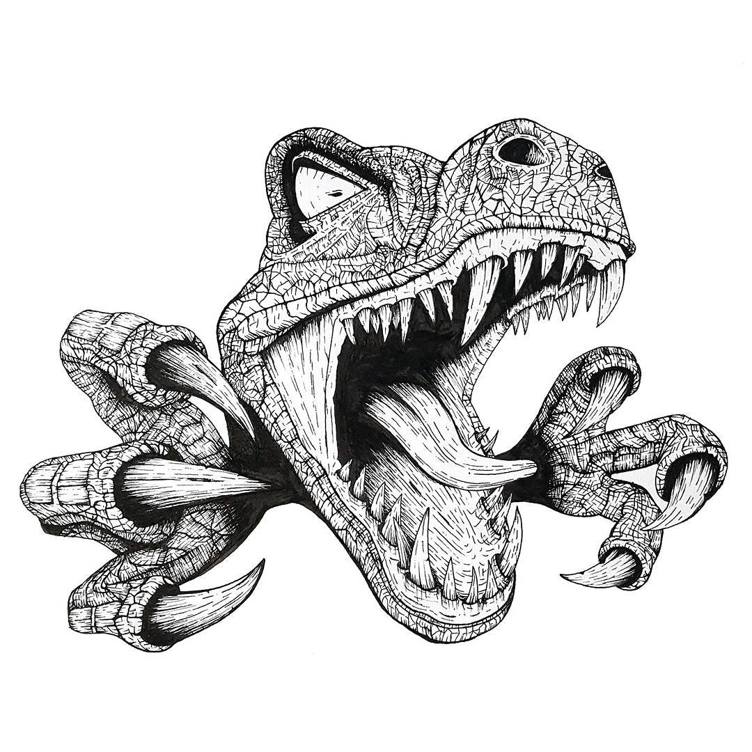 Dinosaur Skull Drawing at GetDrawings | Free download