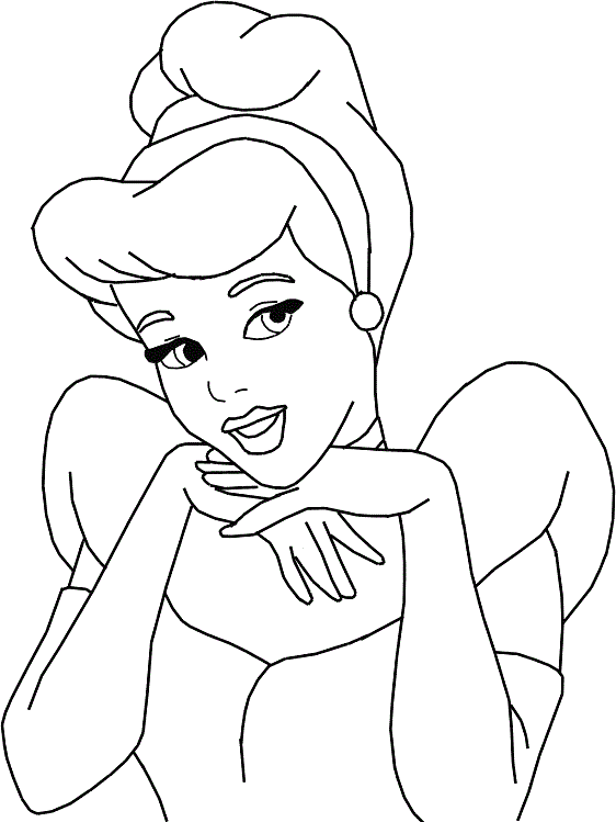 559 Cartoon Cinderella Face Coloring Pages for Kids