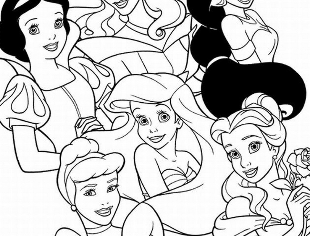 Coloring Disney Collage Princess Printable Drawing Pony Books Celestia Prin...