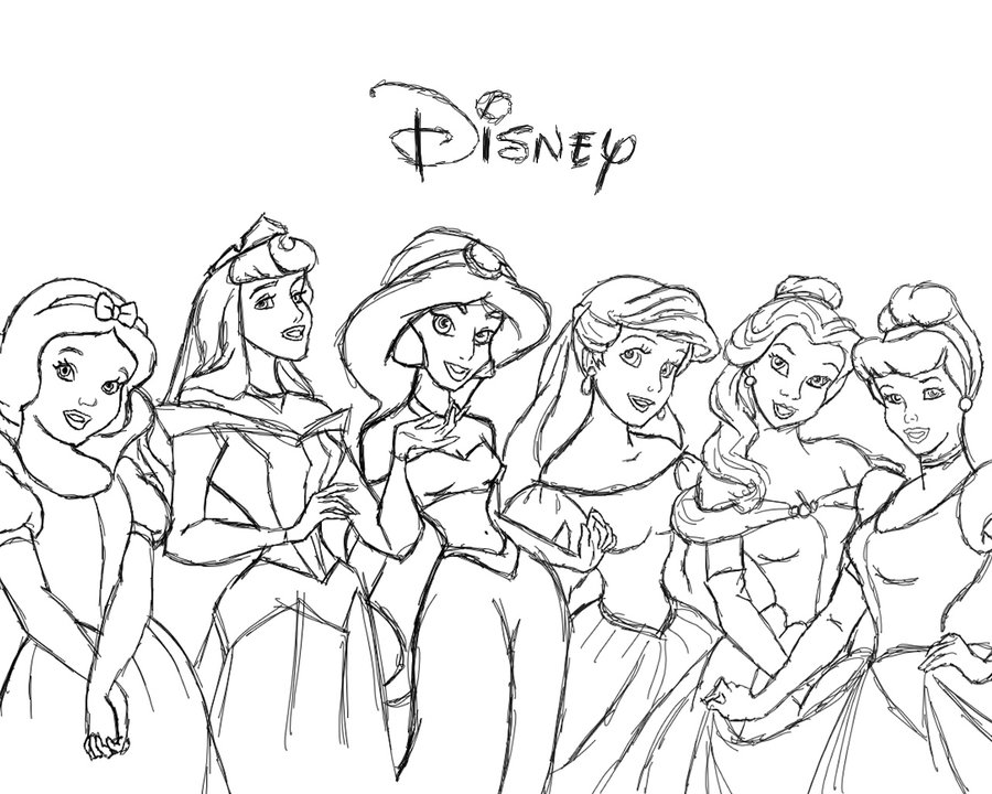 Disney Princess Drawing Coloring Pages