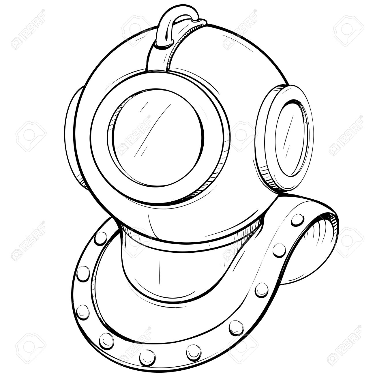 Divers Helmet Drawing at GetDrawings Free download