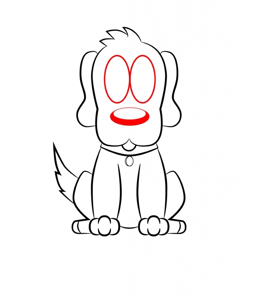 Нарисовать карандашом собаку мультяшного