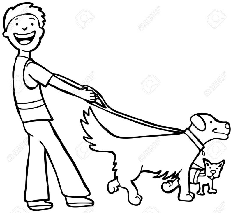 Dog Walking Drawing at GetDrawings Free download