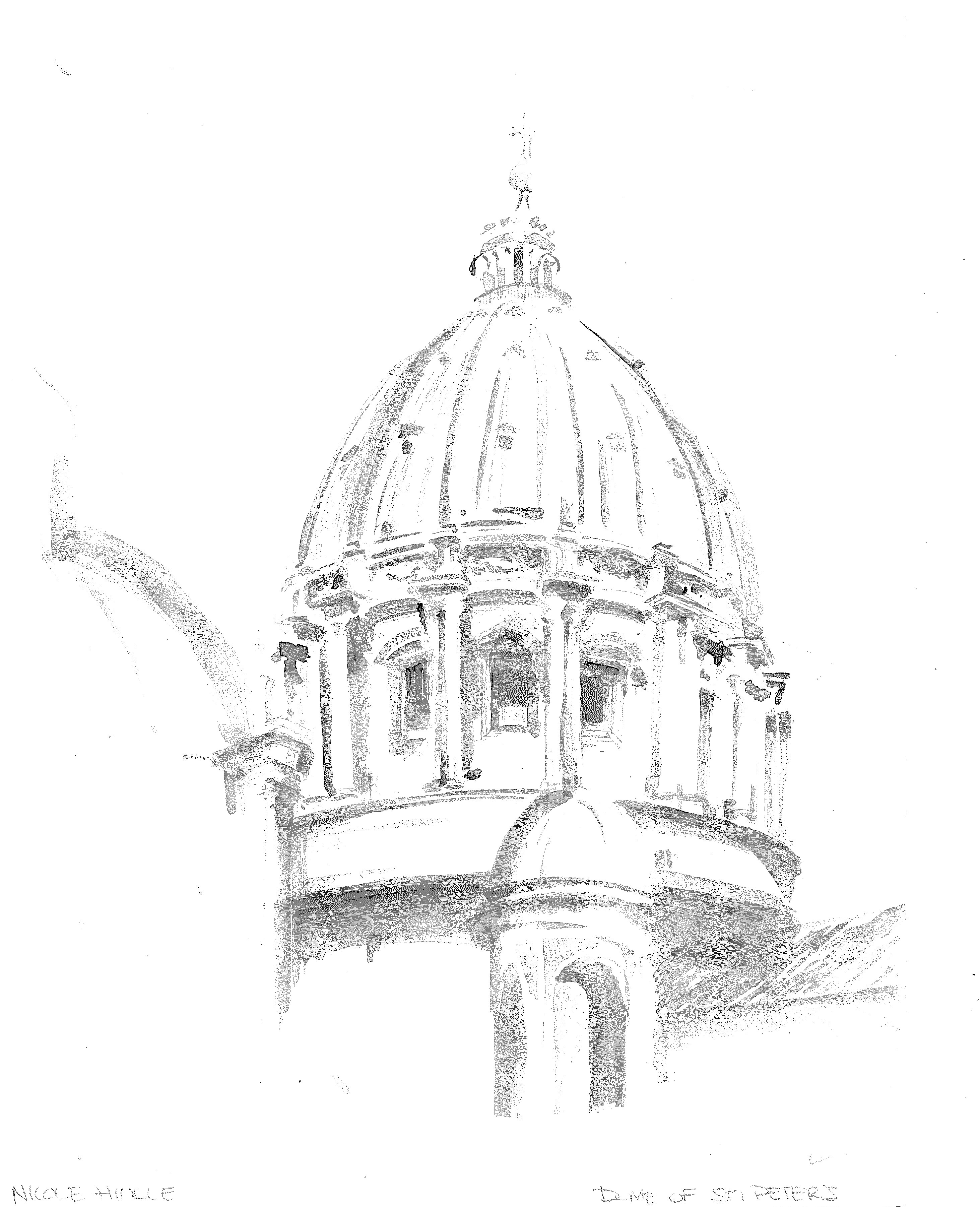 Собор Святого Петра в Риме рисунок